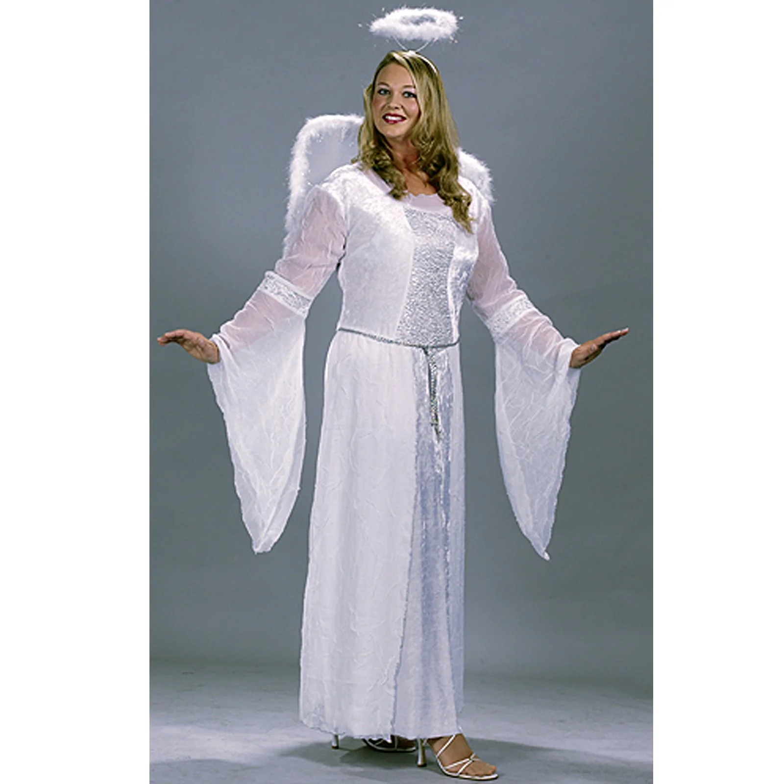 Heavenly Angel White Adult Plus Costume 1 Heavenly Angel White Adult Plus Costume