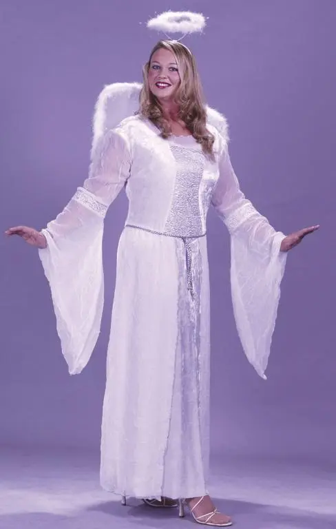 Heavenly Angel White Plus Size Adult Costume 1 Heavenly Angel White Plus Size Adult Costume