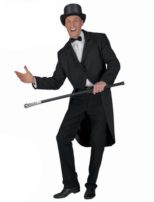 Adult Black Tailcoat Circus Costume 1 Adult Black Tailcoat Circus Costume
