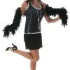 Sequin & Fringe Black Flapper Dress