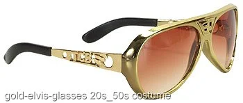 Classic Gold Elvis Glasses 1 Classic Gold Elvis Glasses