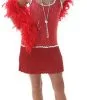 Sequin And Fringe Red Plus Size Flapper